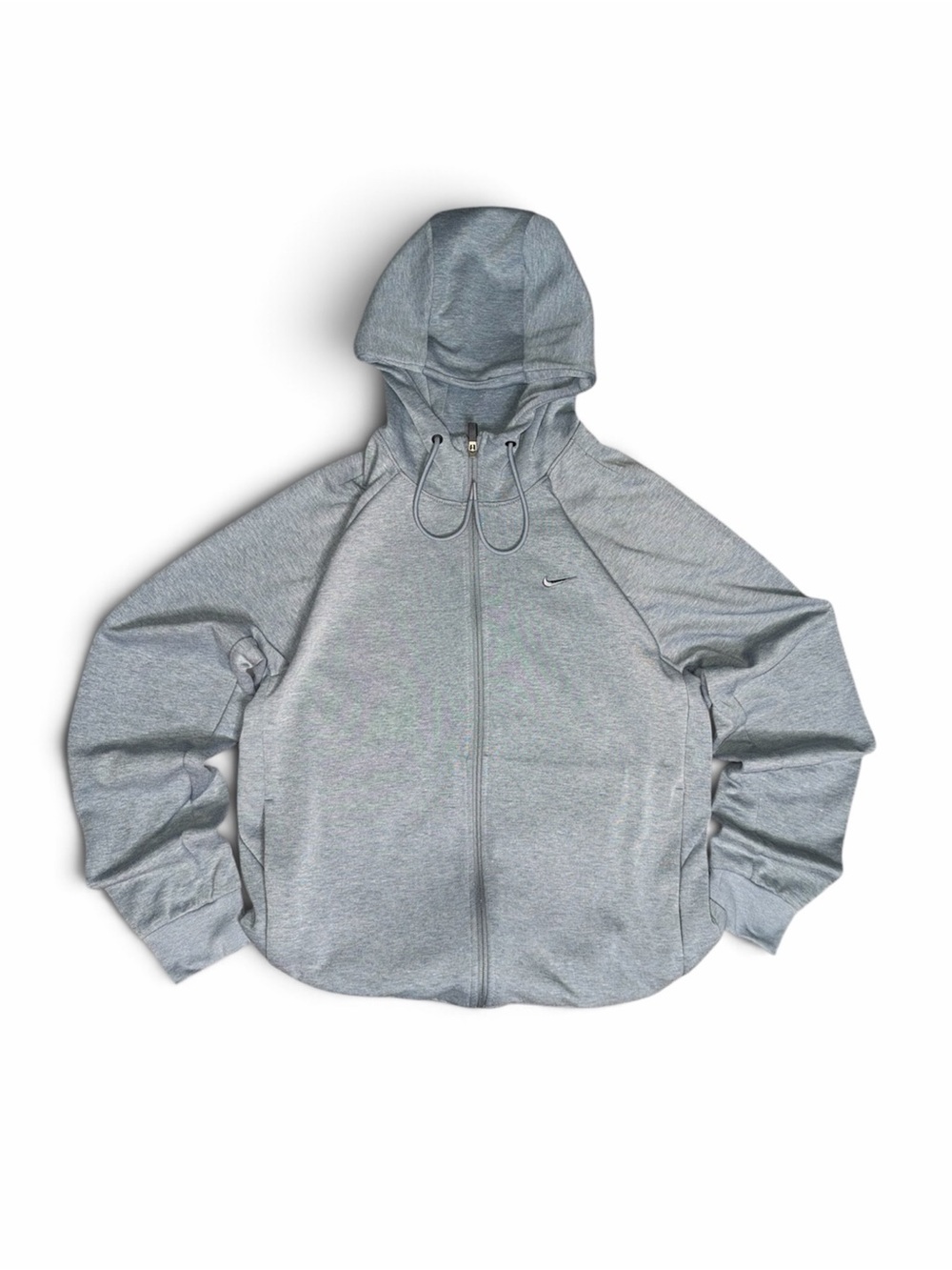 Nike Women's Heather Gray Full-Zip Hooded Bomber Jacket